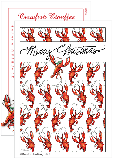 Cajun Crawfish Christmas cards